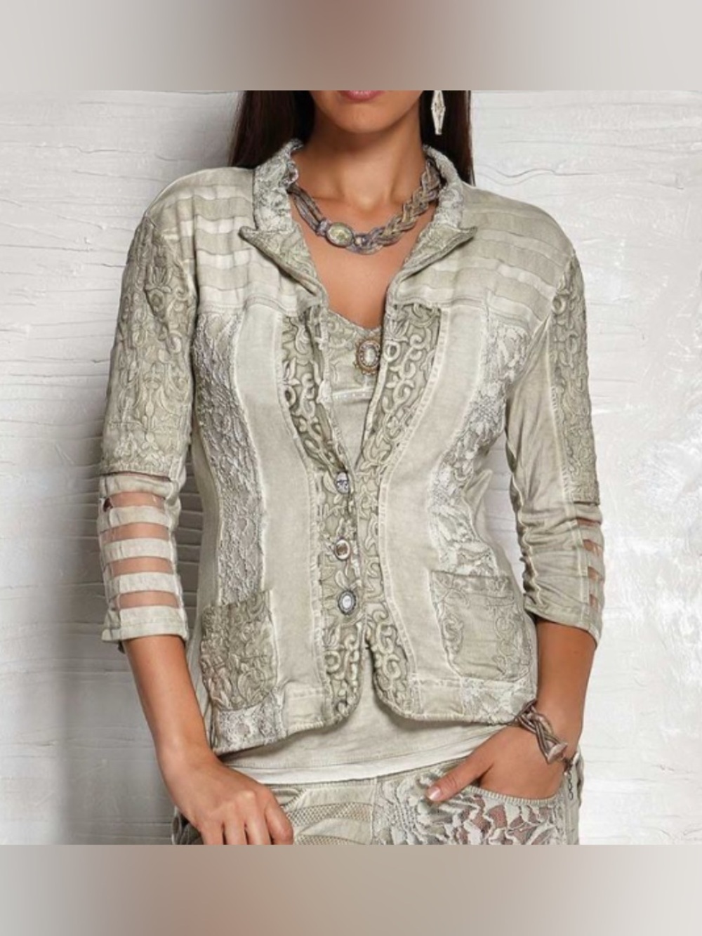 Elisa Cavaletti Stretch Jersey Lightweight  Blazer Size Medium